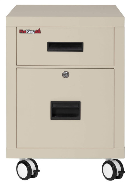 KireKing Fire-Rated Mobile Pedestal File Cabinet, 1-Hour Fire Rated