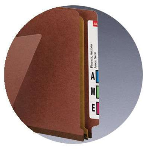 Smead End Tab Classification Folders, 1 Divider, Legal Size, Red, 10/Box