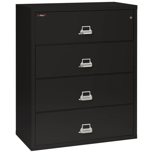 FireKing 4-4422-CBL black 4 drawer lateral fireproof file cabinet