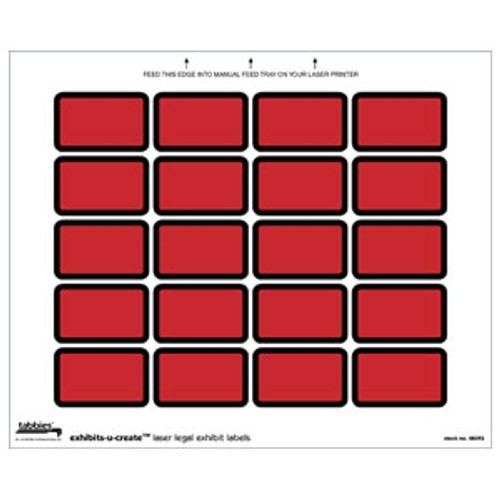 Exhibits-U-Create 48093, Blank, 1-5/8 x 1, Red, 240/Pack