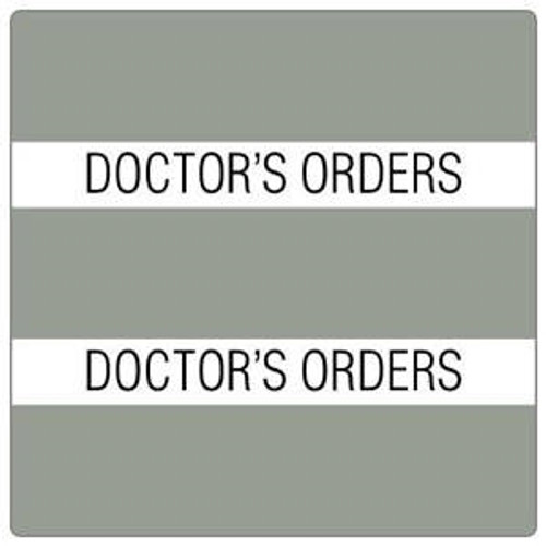 Patient Chart Index Tabs, Doctors Orders, Gray, 1-1/2 x 1-1/2, 102/Pk (52104)