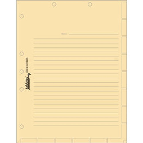 Medical Chart Index Divider Sheets, Manila, 11 x 8-1/2, 100/Pk