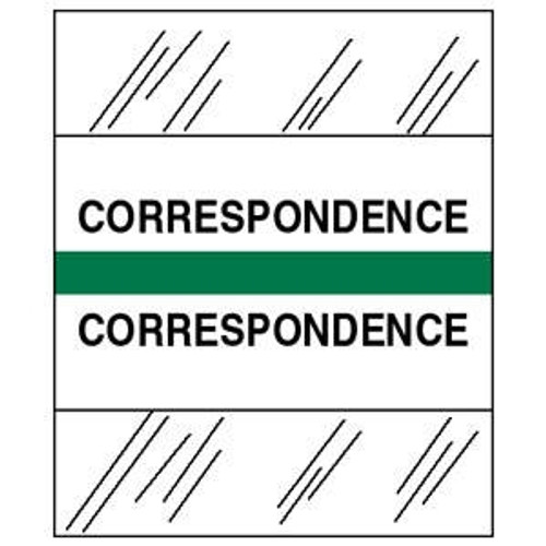 Medical Chart Index Tabs, Correspondence, Green, 1/2 x 1-1/4, 100/Pk (54524)