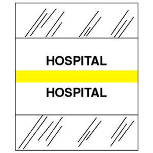 Medical Chart Index Tabs, Hospital, Yellow, 1/2 x 1-1/4, 100/Pk (54544)