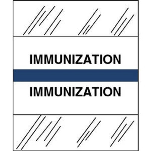 Medical Chart Index Tabs, Immunization, Dk Blue, 1/2 x 1-1/4, 100/Pk (54558)