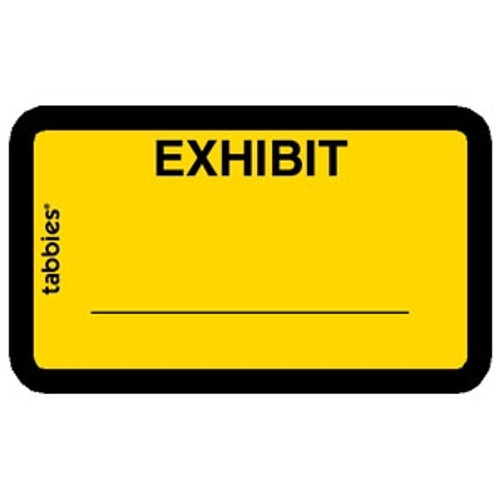 Legal Exhibit Labels 58090, Exhibit, 1-5/8 x 1, Yellow 252/Pack
