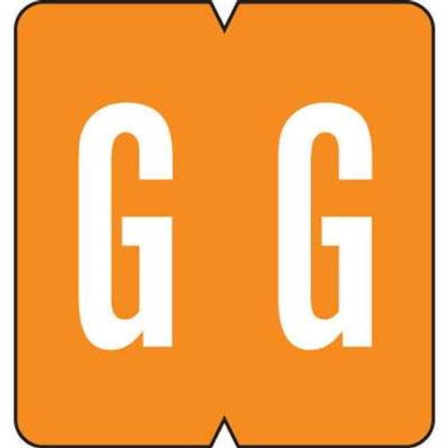 GBS/VRE Alpha Labels, 8848-Series, 1 5/16 H x 1 1/4 W, Letter G, Orange, 200/Pack, 61327