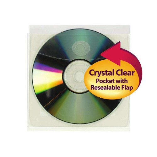 Smead Clear Poly Pockets, 4-15/16" H x 5" W, Self-Adhesive, 10/Pack