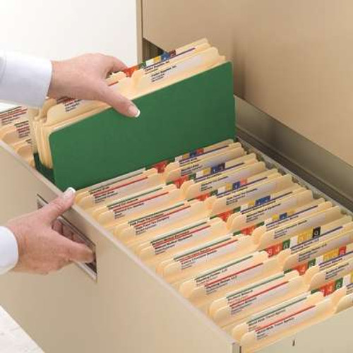 Smead File Pockets, Straight-Cut Tab, 1-3/4" Expansion, Letter Size, Green, 25/Box