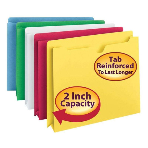 Smead Colored File Jacket, Reinforced Straight-Cut Tab (75688)