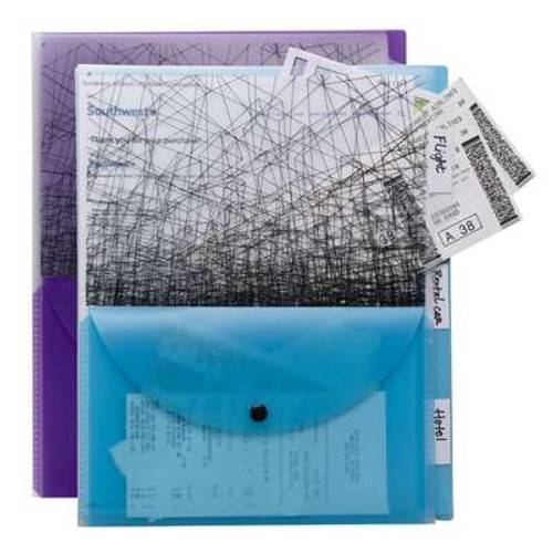 Smead Travel Organizers, 11 5/8 H x 9 1/2 W, Purple/Teal, 2/Pack