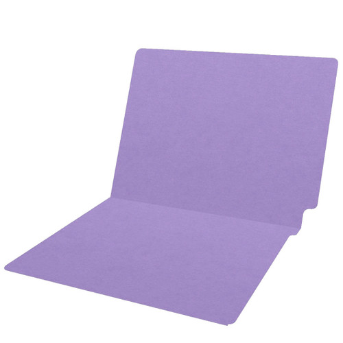 Purple end tab file folders, letter size, 11pt, 2-ply tab, no fastener, 100 per box