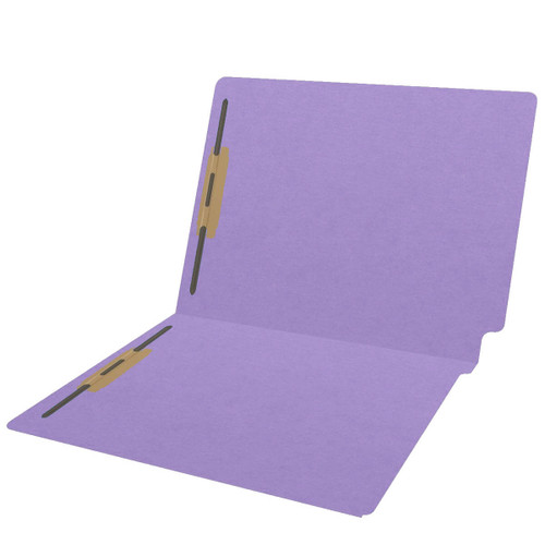 Purple File Folders, 11 Point, Reinforced, Letter Size, 2 Fasteners, 50/Box