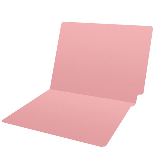 Colored End Tab File Folders, Letter Size, 14pt, 2-Ply, No Fastener, Pink, 50/Box (87C00SR102)