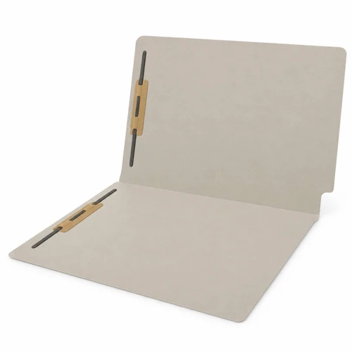 Colored Folders, End Tab, Letter Size, 3/4" Expansion, Fastener Positions 1 and 3, 14pt Gray, 50/Box