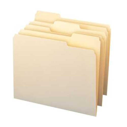 Smead File Folders with Antimicrobial Product Protection, 1/3-Cut Tab, Letter Size, Manila, 100/Box
