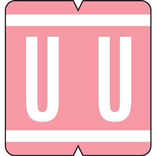 GBS Alpha Labels, 8850-Series, 1 5/16 H x 1 1/4 W, Letter U, Pink, 550/Roll, 91341