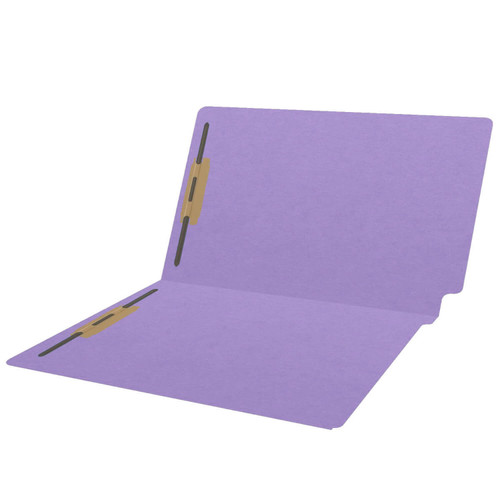 Colored Folders, End Tab, Legal Size, 3/4" Expansion, Fasteners Positions 1 and 3, 11pt Purple, 50/Box