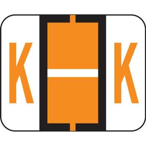 Tab Alphabetic Label Letter K Vinyl 500/Roll