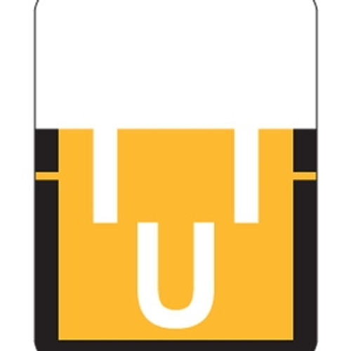 Tab Products Alpha Labels, 1307-Series, 1 H x 3/4 W, Letter U, Lt Orange, 500/Roll (A1307-U-T3)