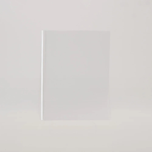 Single clear binding cover sheet designed for use with Unibind thermal binding spines