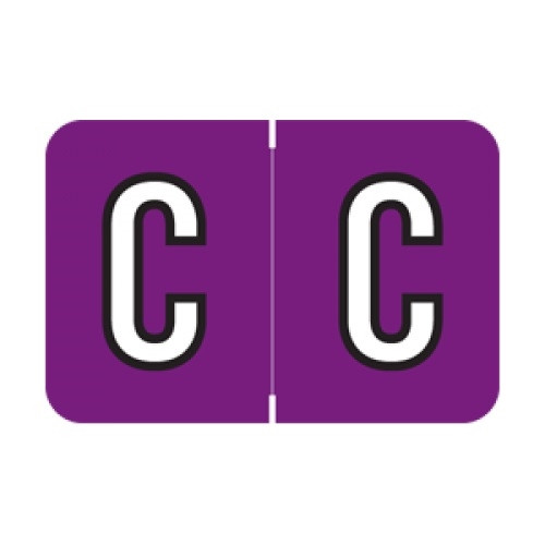 Barkley Alpha Labels, ACPM-Series, 1 H x 1 1/2 W, Letter C, Purple, 500/Roll