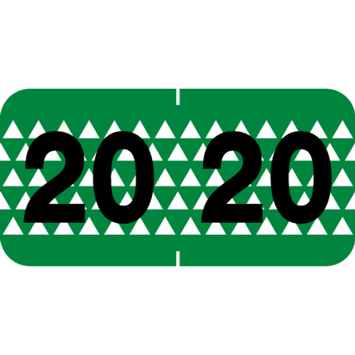 Control-O-Fax Compatible Year Labels, 2020, Green, 3/4 x 1-1/2, 500/RL