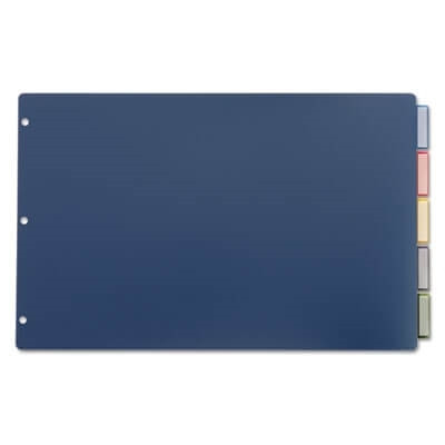 Cardinal Poly Dividers, 11 x 17, 5-Tab, Multicolor, 1-Set