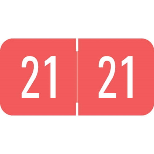 Digi-Color Year Labels, 2021, 3/4 x 1-1/2, Dark Pink, 500/Roll (DGYM-21)