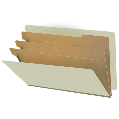 Gray/Green Legal Size End Tab Pressboard Classification Folder (DV-S53-38-3GRN)