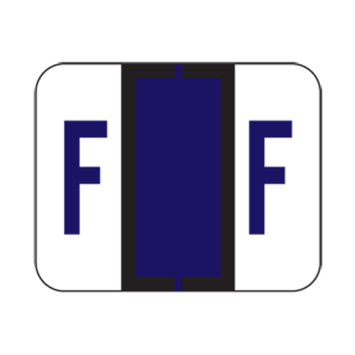 File Doctor Alpha Labels, 1 H x 1 1/4 W, Letter F, Purple, 500/Roll, FDAV-F