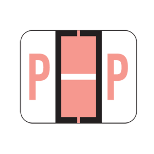 File Doctor Alpha Labels, 1 H x 1 1/4 W, Letter P, Pink, 500/Roll, FDAV-P