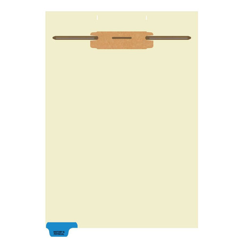 Fileback Dividers, Bottom Tab, Top Fastener, History & Physical, Letter Size, 50 Sheets/Box