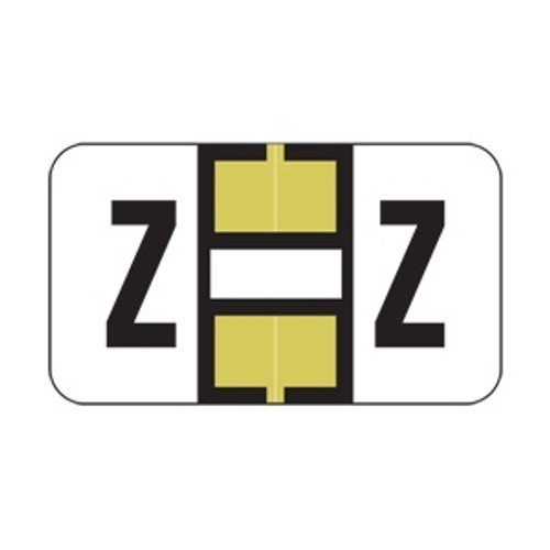 Jeter Alpha Labels, 2800-Series, 15/16 H x 1 5/8 W, Letter Z, Gold, 500/Roll, JEAM-Z