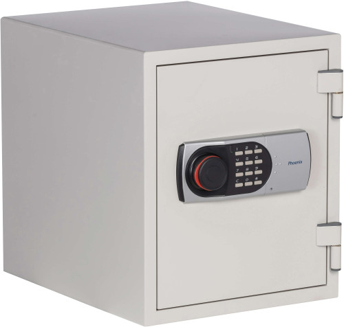 Off-white Phoenix Digital Fireproof Safe, 0.87 cu ft, 1-Hour fire protection, compact design, ideal for home and office with digital lock
