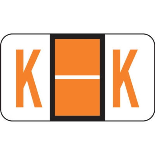 Jeter Alpha Labels Letter K Light Orange JRAM-K