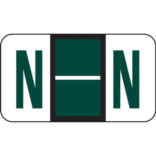 Jeter Alpha Labels Letter N Dark Green JRAM-N