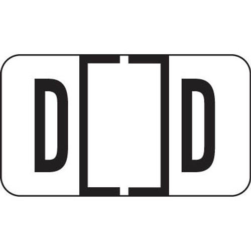 Jeter Alpha Labels, 7200-Series, 15/16 H x 1 5/8 W, Letter D, White, 500/Roll