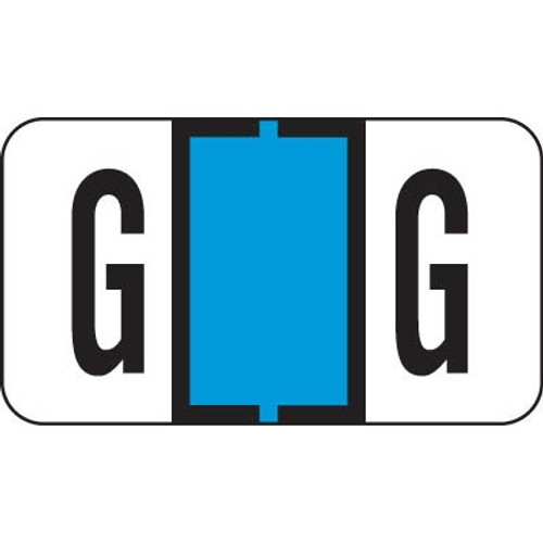 Jeter Alpha Labels, 7200-Series, 15/16 H x 1 5/8 W, Letter G, Lt Blue, 500/Roll