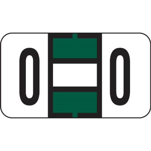 Jeter Alpha Labels, 7200-Series, 15/16 H x 1 5/8 W, Letter O, Dk Green, 500/Roll