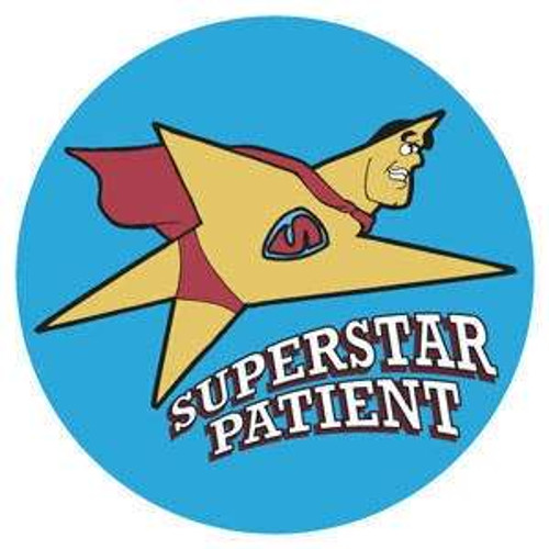 Children's Stickers, Superstar Patient, Dark Blue, 1-3/4" Circle, 100/Roll