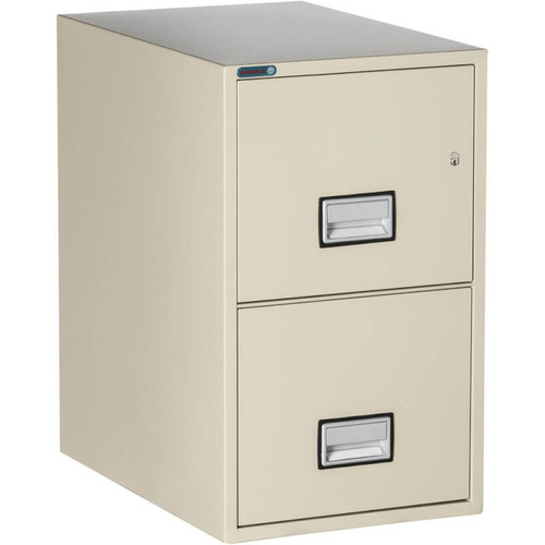 Phoenix 2-Drawer Vertical Fireproof File Cabinet, 25" Model, Putty