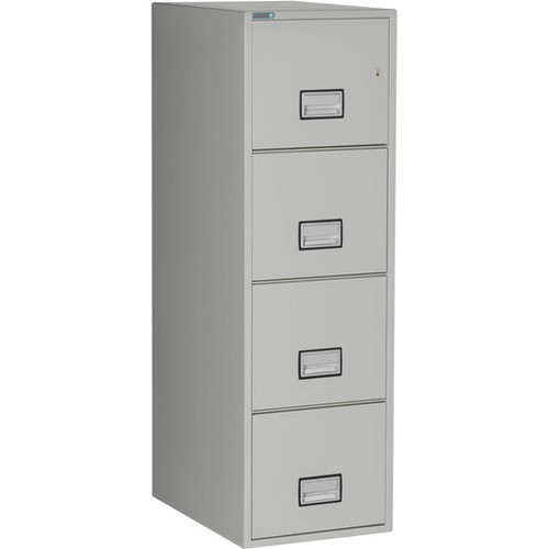 Phoenix File Cabinet, 4-Drawer, Letter Size, 25 Deep, Gray, Closed