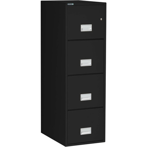 Phoenix File Cabinet, 4-Drawer, Letter Size, 25" Deep, Black, Closed