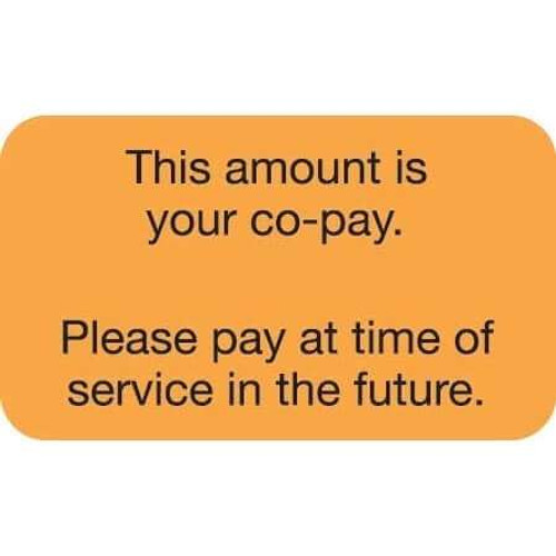 Insurance Labels, The Amount Is, 1-1/2 x 7/8, Fl. Orange, 250/Roll (MAP2050)