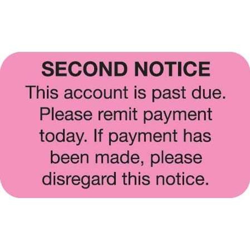 Billing/Collection Labels, Second Notice, 250/Box (MAP2170)