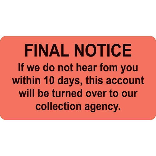 Billing/Collection Labels Final Notice (MAP4790)