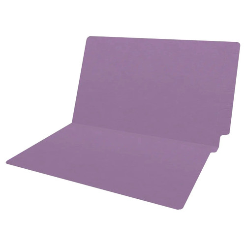 Colored Folders, End Tab, Legal Size, 3/4" Exp, No Fasteners, 14pt Lavender, 50/Box