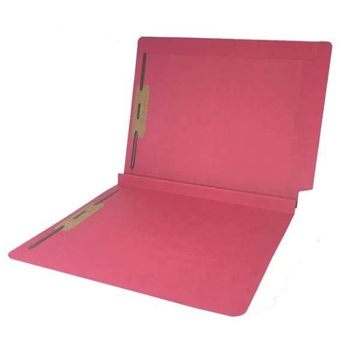 Colored End Tab Fastener Folders, 1-1/2 Expansion, Letter Size, Red, 50/Bx