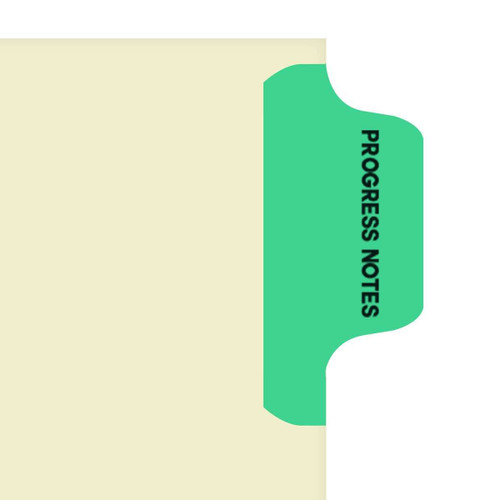 Chart Divider Tab, Position 2, Lt. Green, Progress Notes, Pack/100